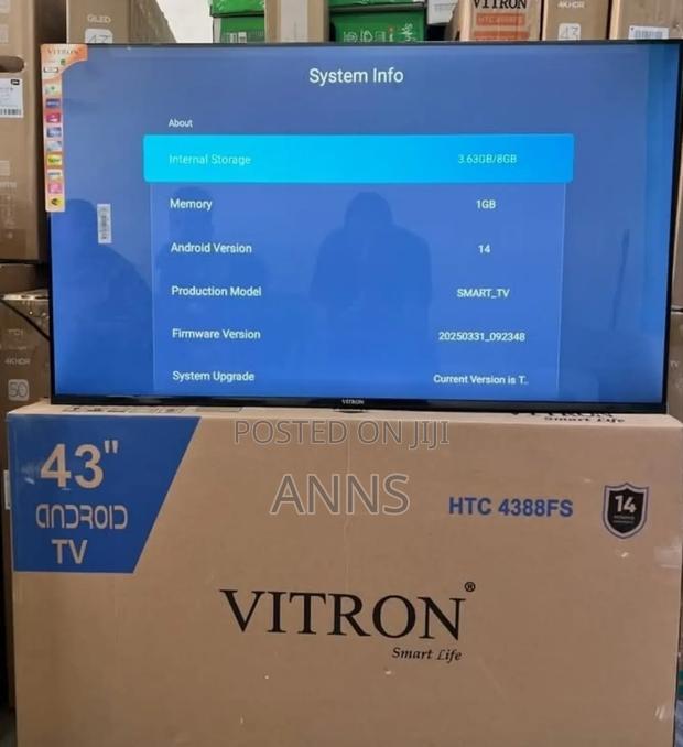 Vitron 43" Frameless Smart Android Tv With Bluetooth *Htc43fs*