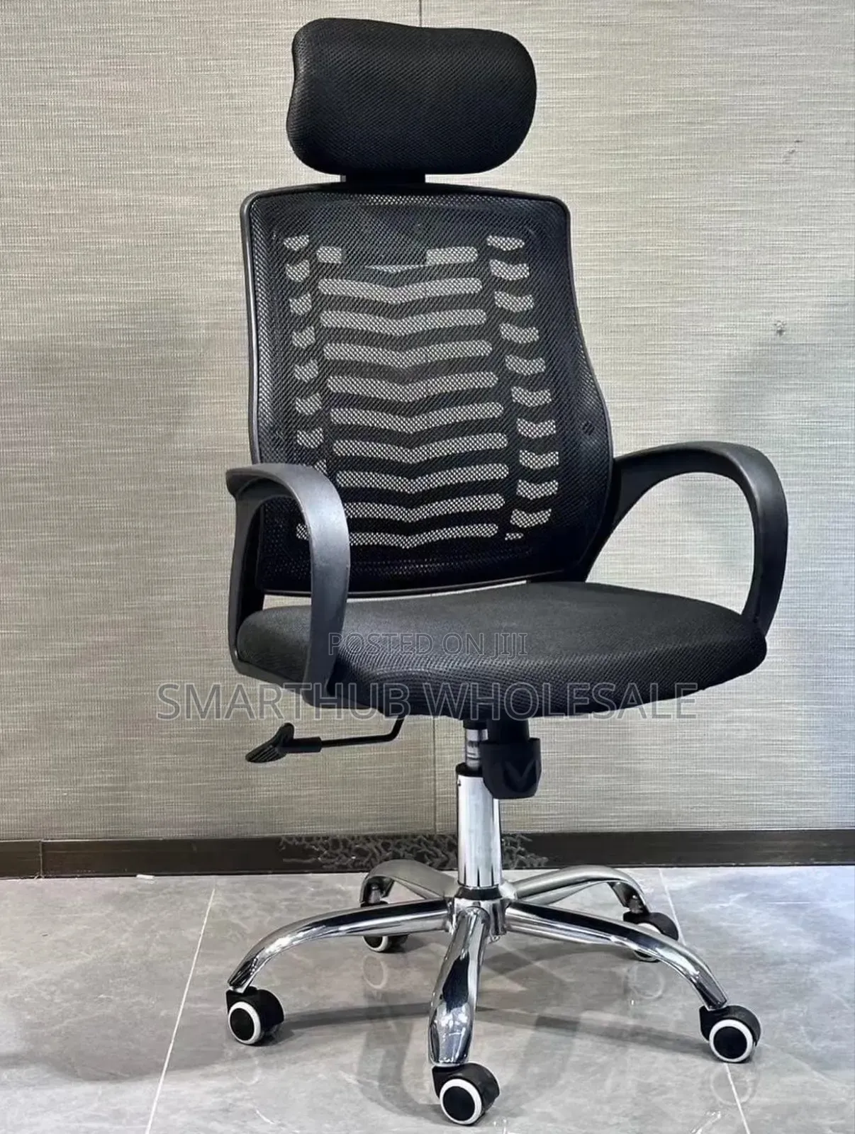 Secretarial Mesh Office Chair With Headrest