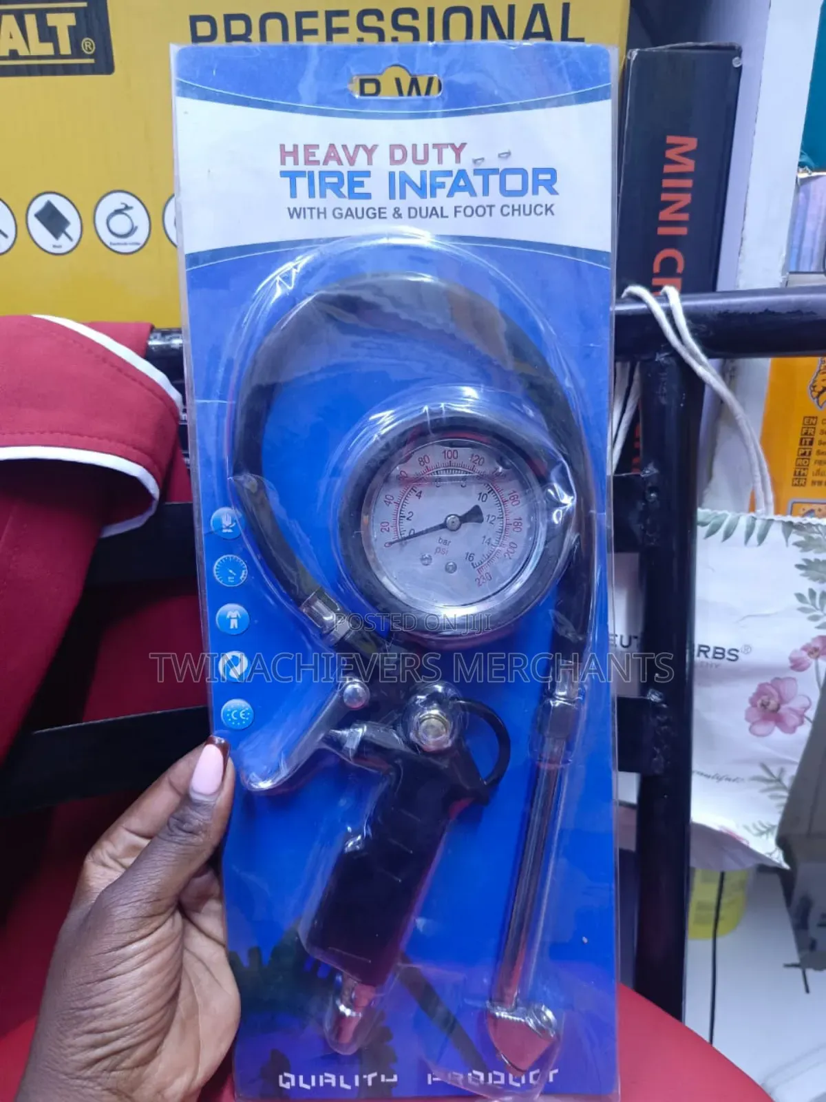Tire Inflating Gun With a Gauge