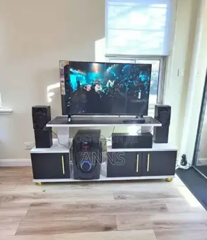 Classy Instabul 2 Tv Stand/ White Stand With Closable Shelves