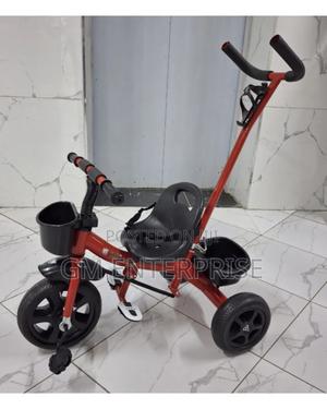 Tricycle With Push Handle and Safety Belts