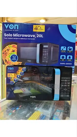 Von Vams-20dgx Microwave Oven, Solo, 20l, Digital, Black.