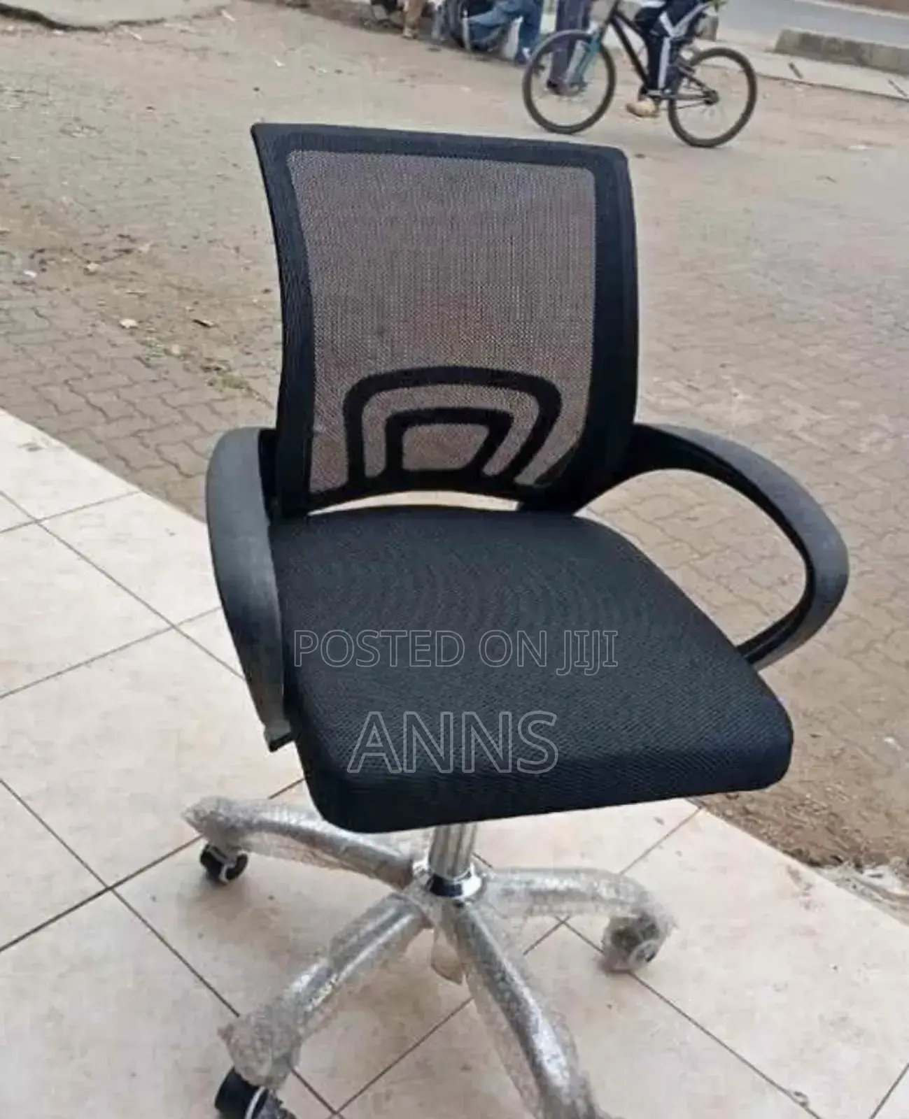 Black Office Durable Chair/ Adjustable Flexible Seat*