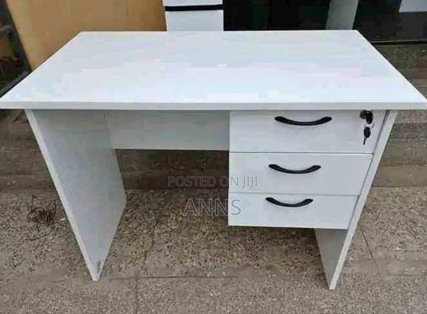 White Classy Office Desk With Shelves/ Quality Desk*