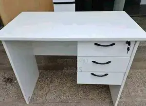 White Office Desk With Shelves/ Durable Desk*