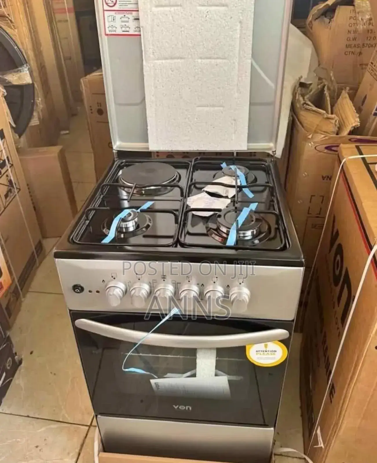 Von 50 Cm by 60cm 3g+1 Electric Free Standing Gas Cooker V60*E