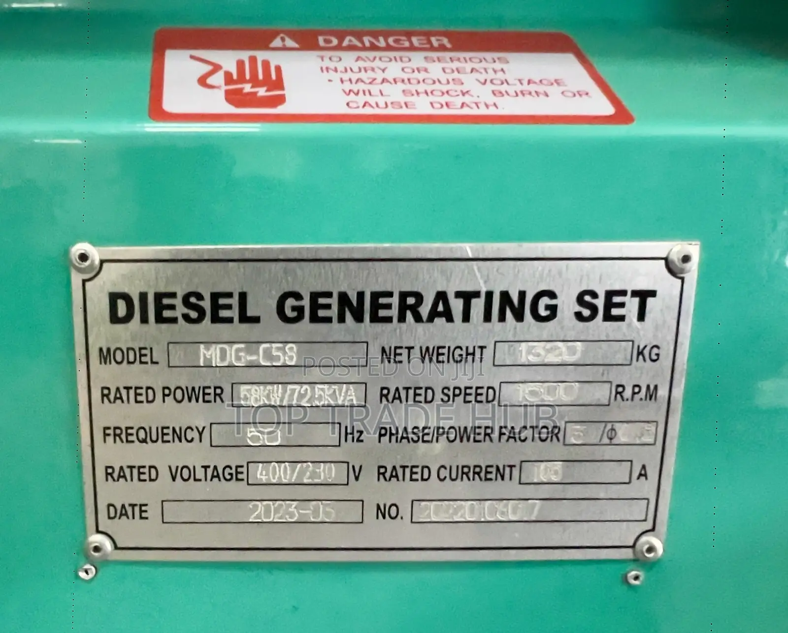 Motovario Italy Cummins Silent Diesel Generator 58kw/72kva Dual Phase