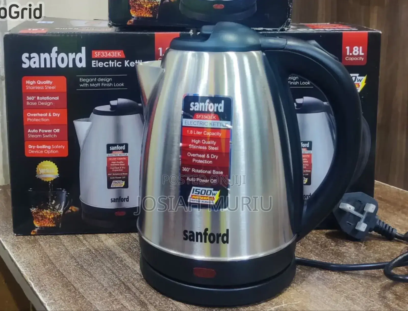 Sanford 1.8l Stainless Steel Electric Kettle 1500w