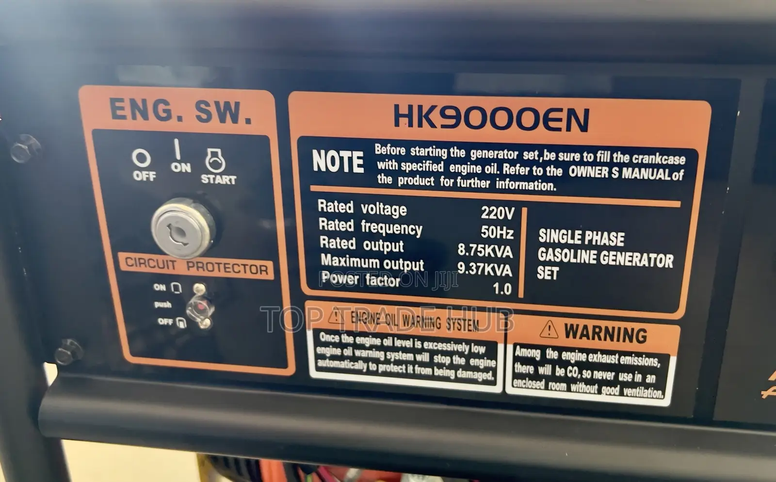 Hisaki Hk9000en Petrol Generator 9.37kva Single Phase