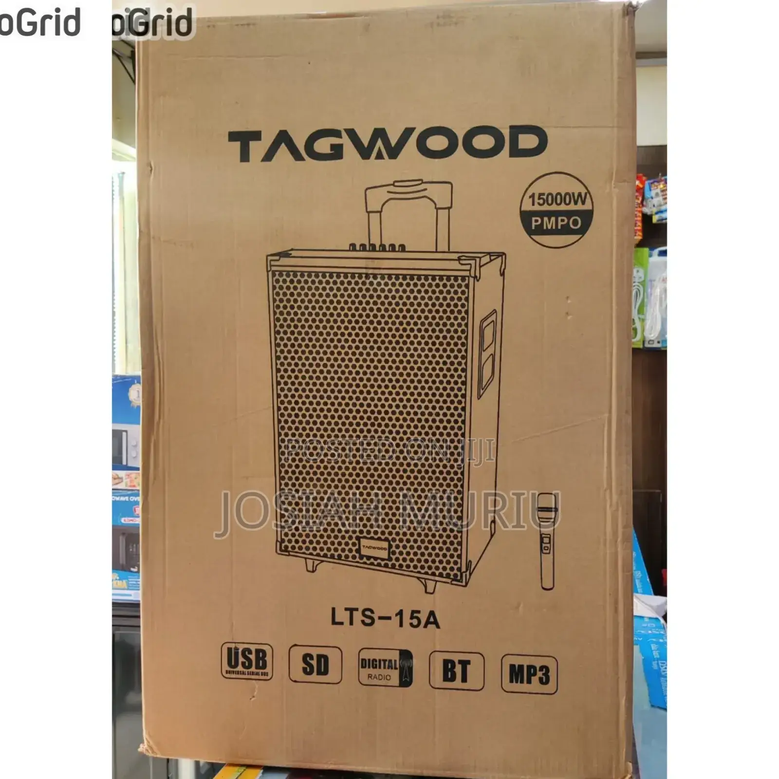 *Tagwood 15" Trolley Speaker With Microphone -15000watts