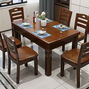 6-seater Wooden Mahogany Dining Set