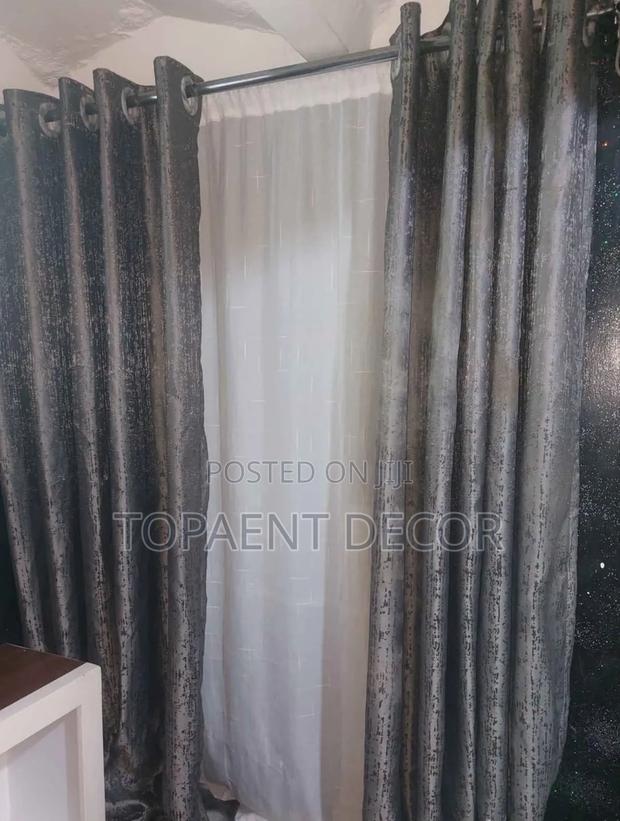 Soft Fabric,Sharper Style Light Grey Window Curtains And White Sheers