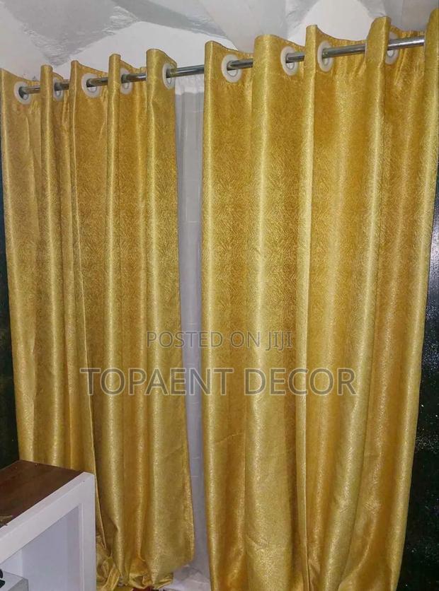 Shinny Yellow Minimal Fabric.Maximum Elegance Window Curtains - main view