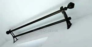 Double Set,Black Colour, Durable And Quality Powder Coated Curtain Rod