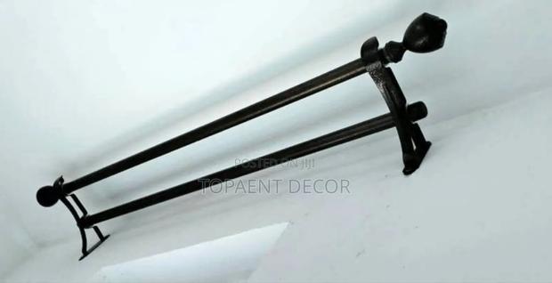 Double Set,Black Colour, Durable And Quality Powder Coated Curtain Rod - main view