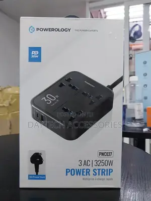 Powerology Power Strip 3250w 3ac - Black