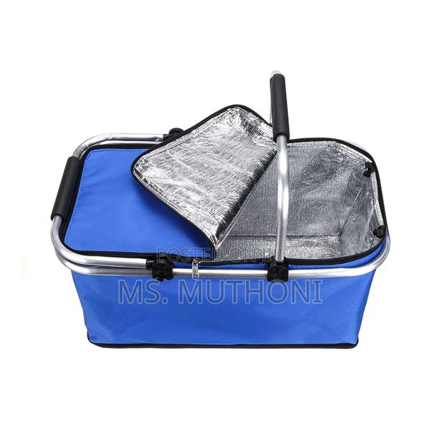 Insulated, Foldable Picnic Basket With Aluminum Handles