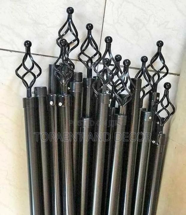 Adjustable Black Curtain Rods With Easy Installation - main view