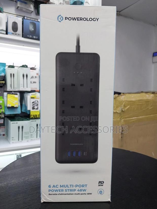 Powerology 6 Ac Multi-Port Power Strip 48w