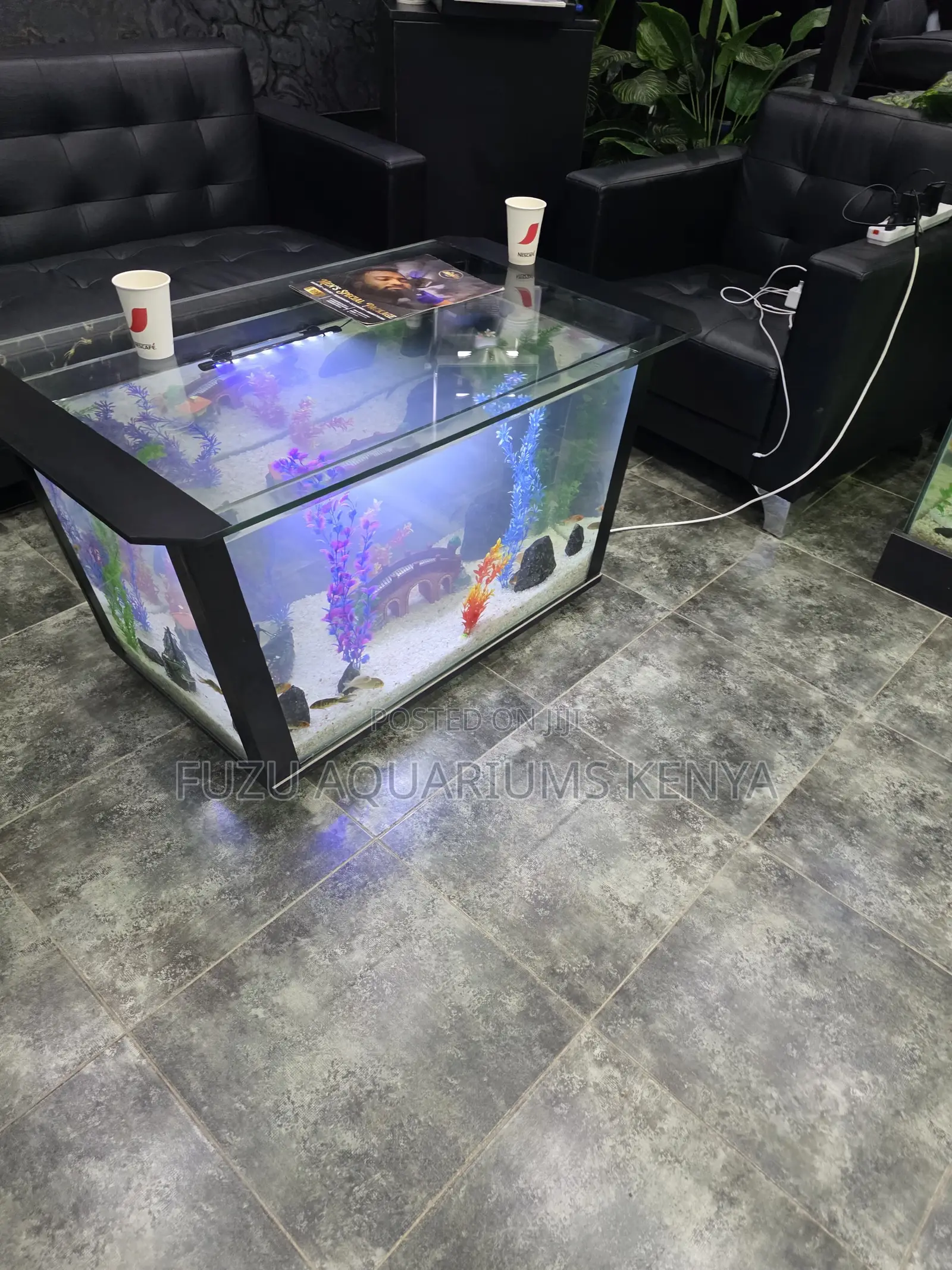 Executive Office Aquarium Table - Impress Clients