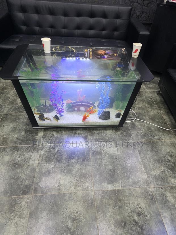 Full Set Glass Aquarium Table - Modern Shape - main view