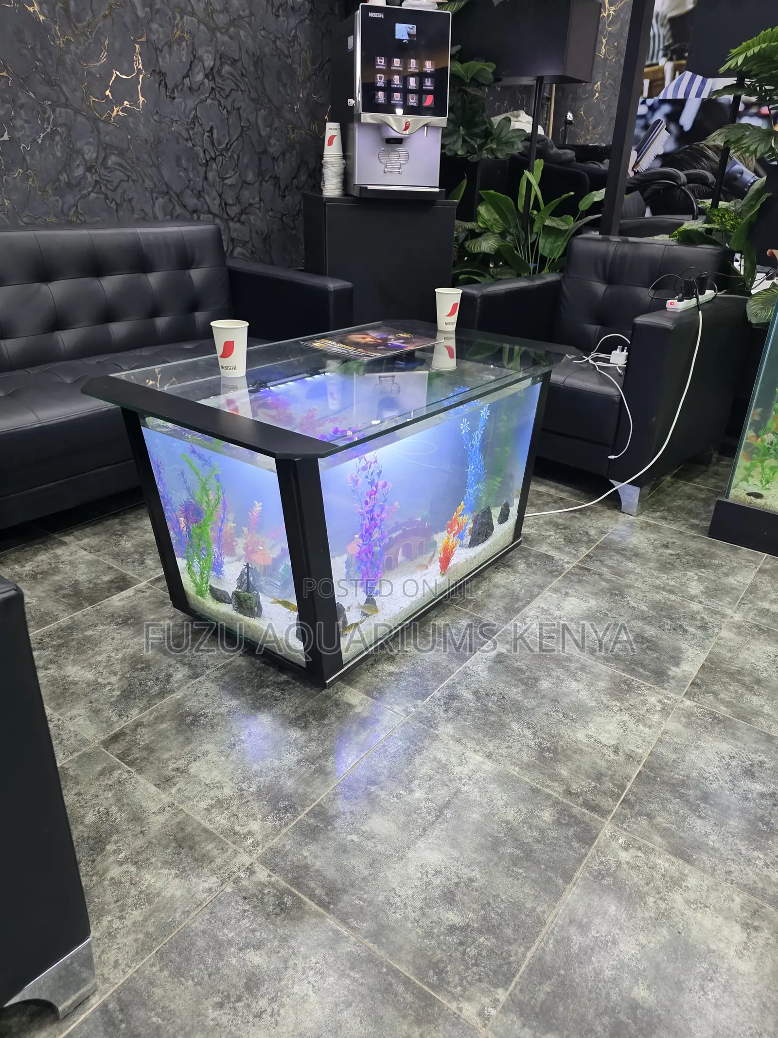 Trapezoid Shape Aquarium Coffee Table - Full Kit