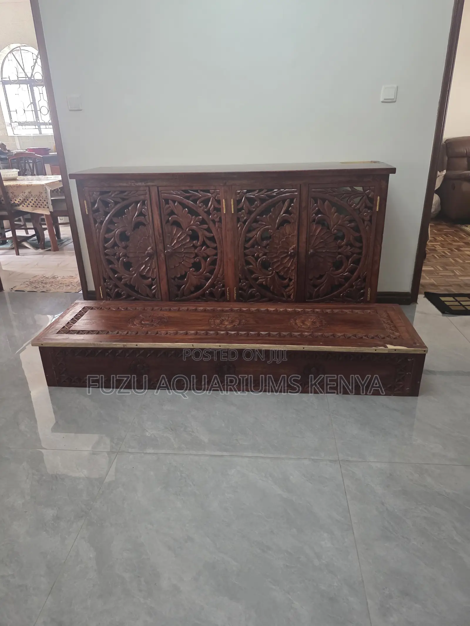 Luxury 6ft Aquarium + Exquisite Carved Teak Furniture –