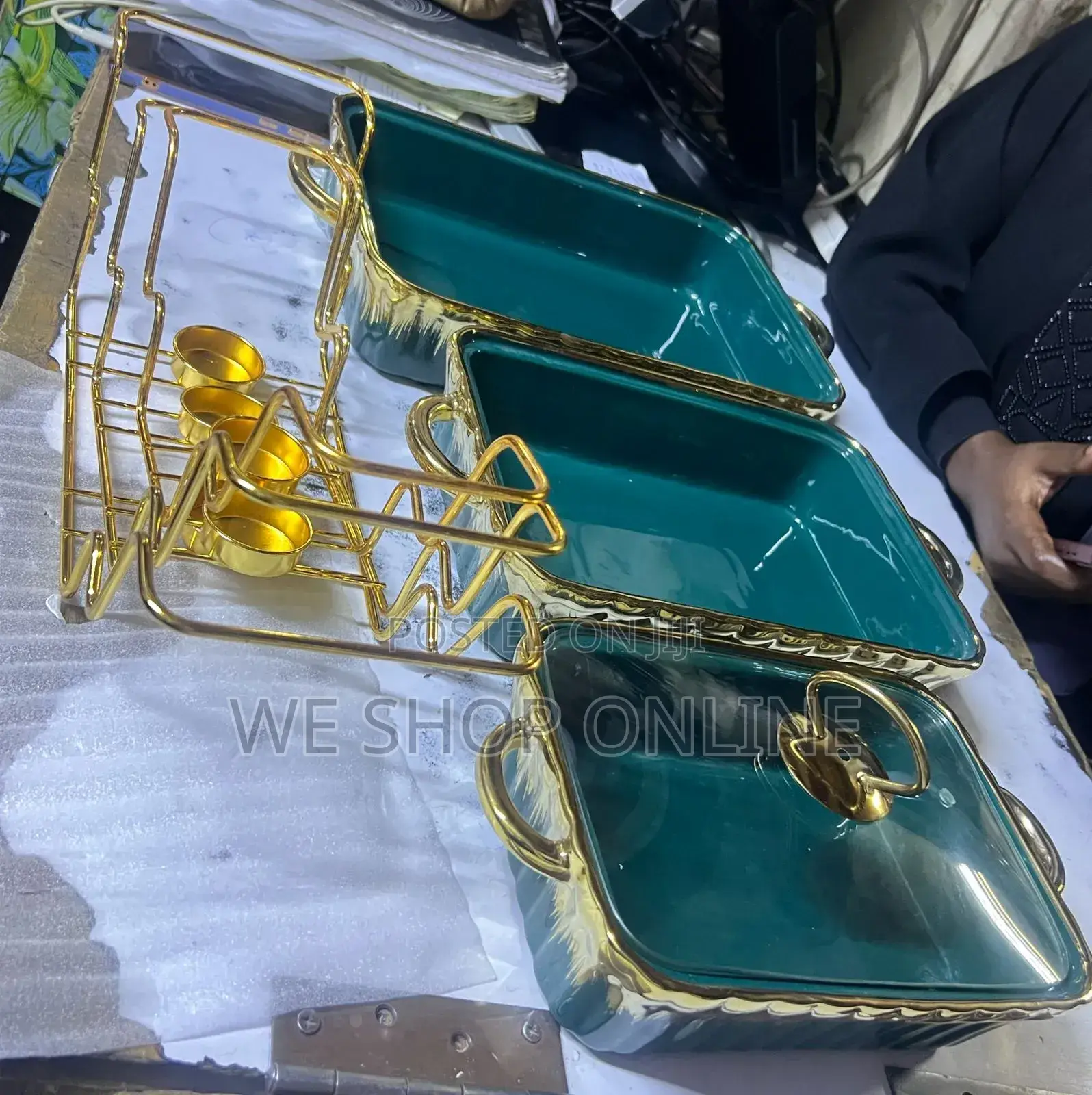 3pc Ceramic Chaffing Dishes