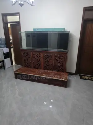 Exquisite Hand-Carved Teak 6ft Aquarium – Complete Starter Pack