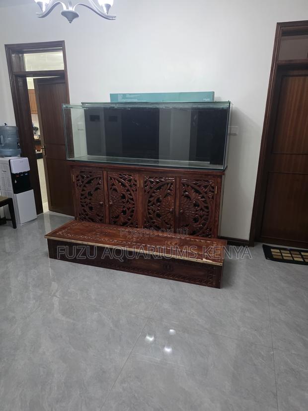 Exquisite Hand-Carved Teak 6ft Aquarium – Complete Starter Pack