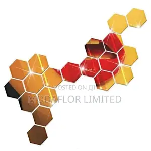 Easy-Stick Hexagon Mirrors for Home Walls