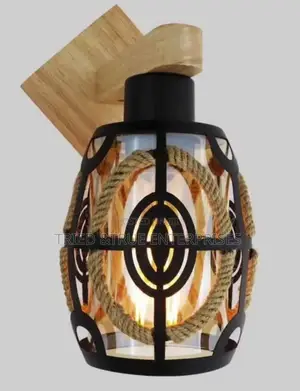 Wooden Iron Cage Wall Bracket Light Gf4d