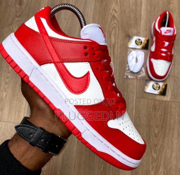 Nike Dunk Low Next Nature Sneaker in the White and University Red - thumbnail 3