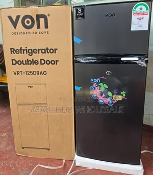 Von Double Door Fridge 125litres Direct Cool