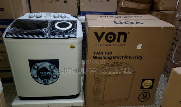 Von 11kgs Twin Tub Washing Machine -White - main view