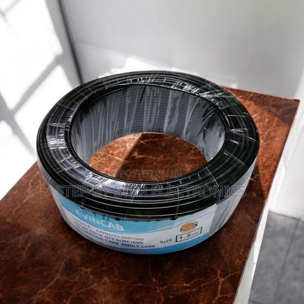 Elvin Black 1.5mm 90m Heavy Duty Flame Retardant Wire Electrical Cable