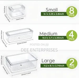 14pcs Stackable Fridge Storage Organizers