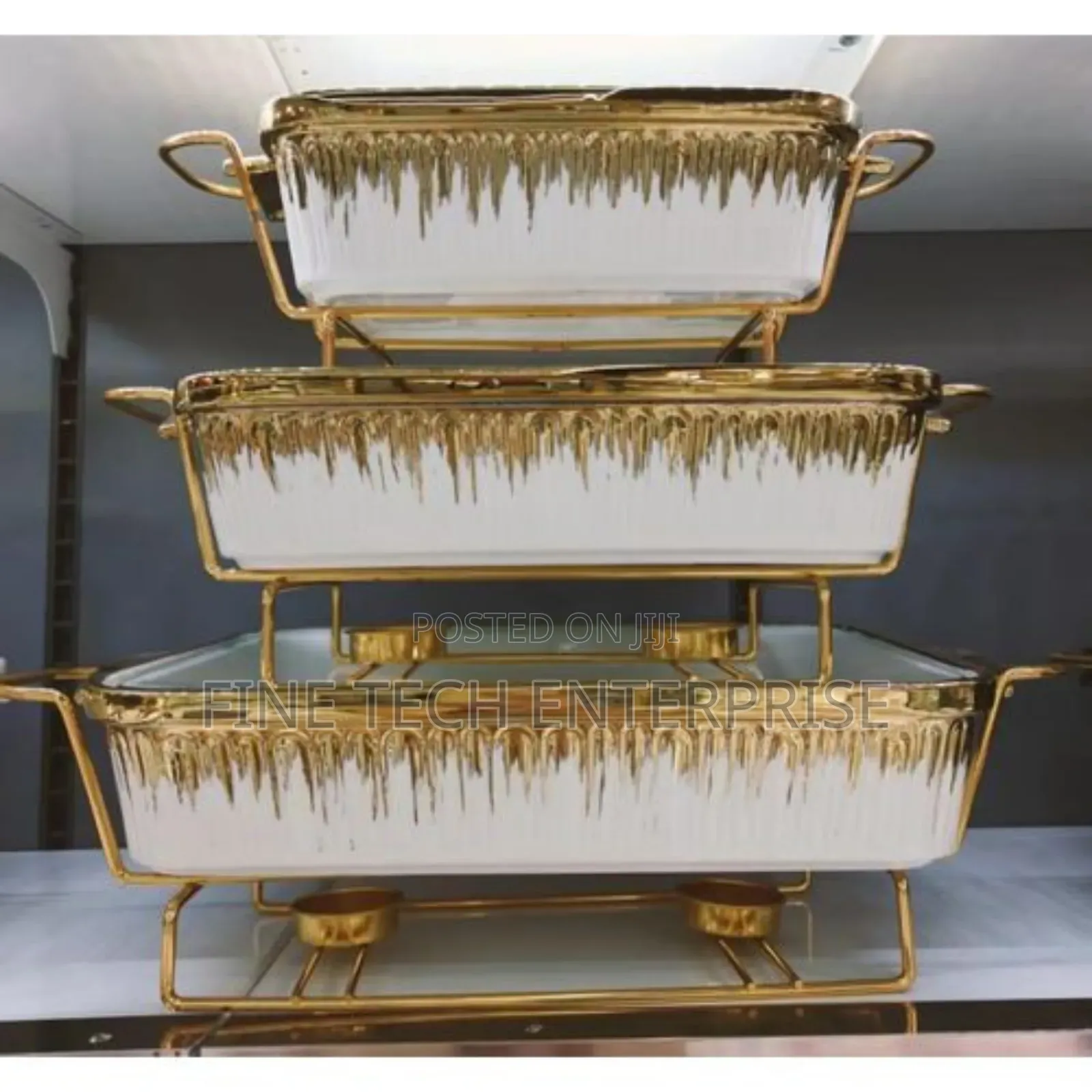 3pcs Ceramic Chaffing Dishes
