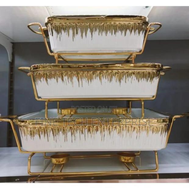 3pcs Ceramic Chaffing Dishes