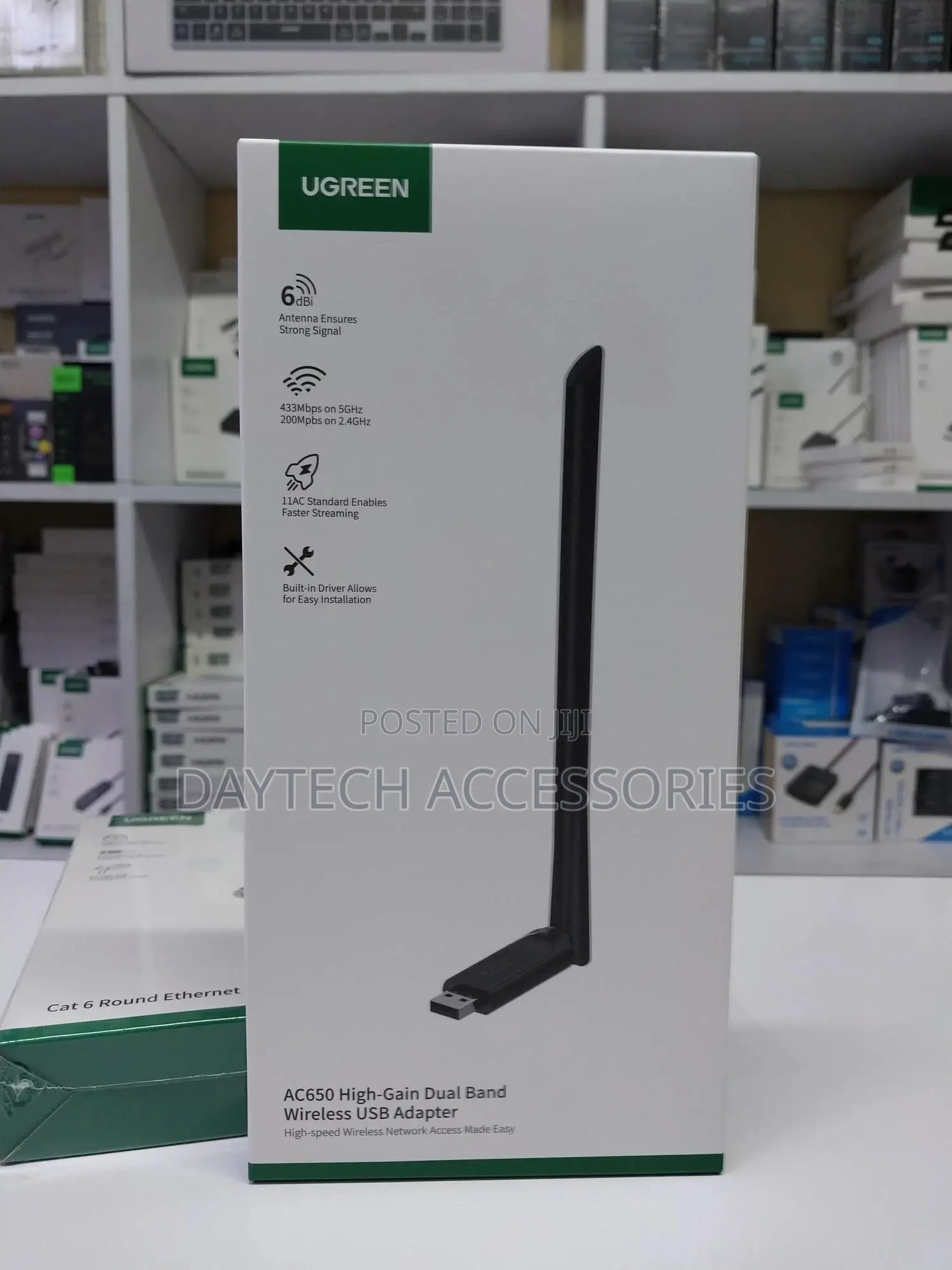 Ugreen Ac650 High-Gain Dual Band Wireless Usb Wifi Adapter - Cm496