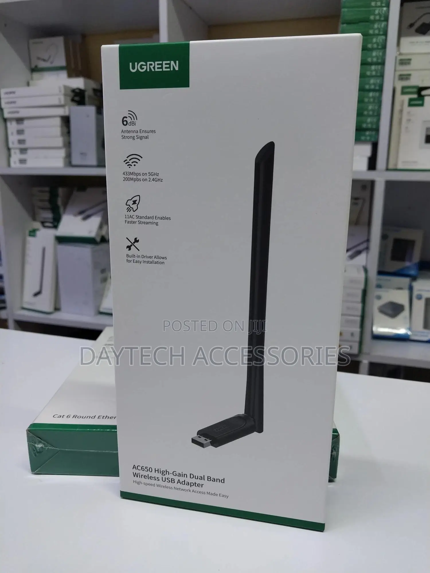 Ugreen Ac650 High-Gain Dual Band Wireless Usb Wifi Adapter - Cm496