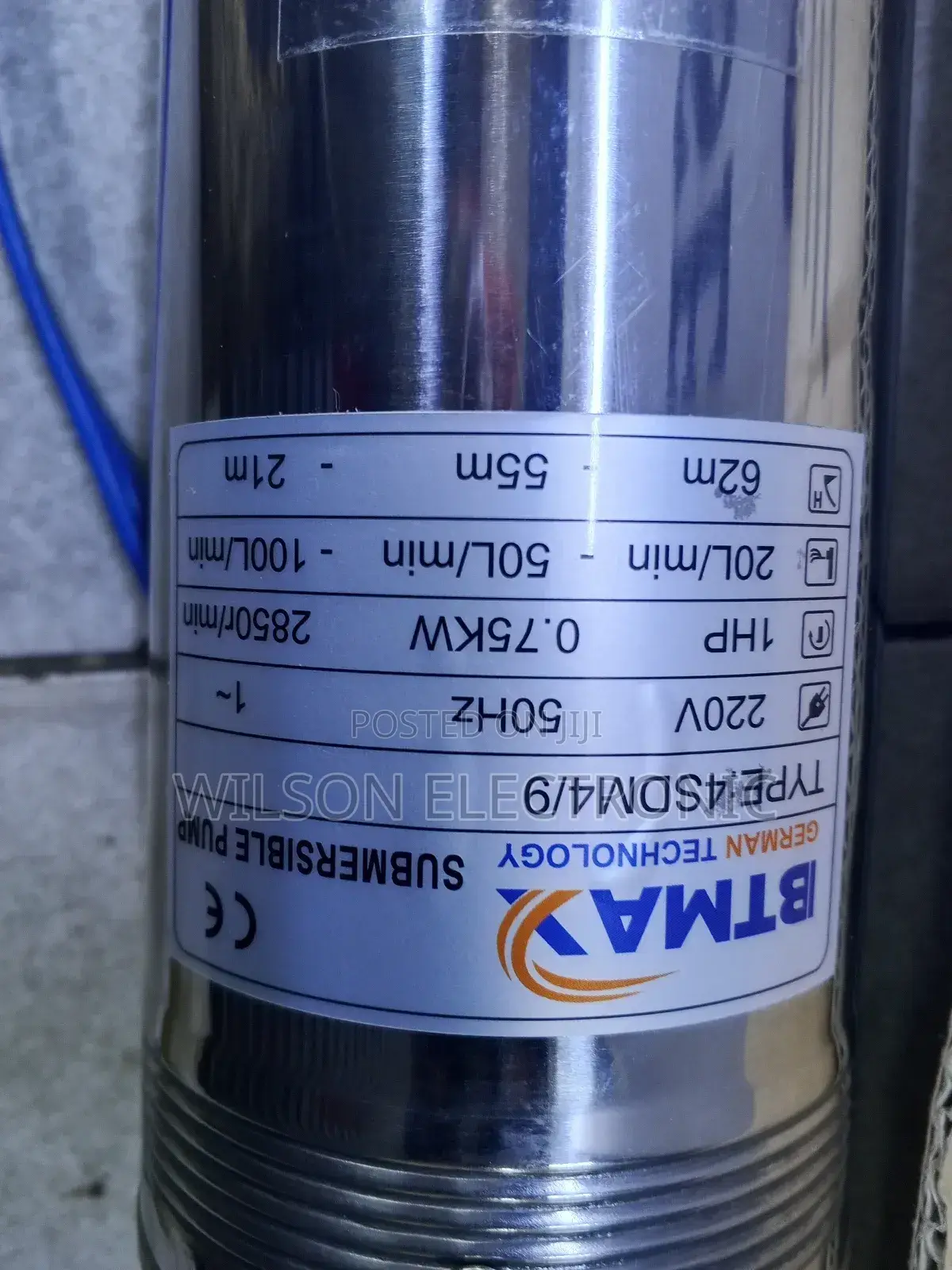 Submersible Pump Btmax 1hp. 0.75kw