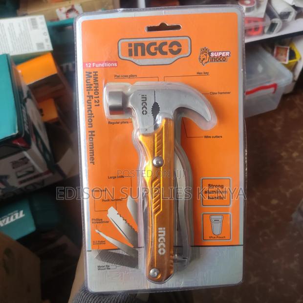 Ingco Multi-Function Hammer Multi Tool Pliers Utility Knife Hex Keys - thumbnail 4