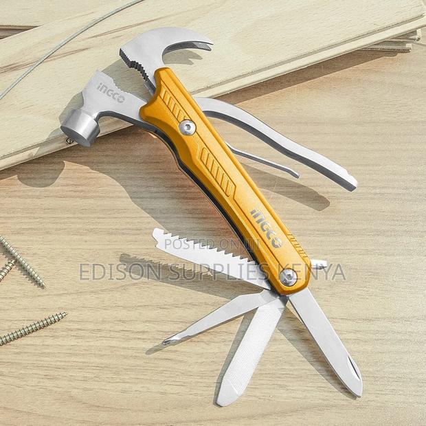 Ingco Multi-Function Hammer Multi Tool Pliers Utility Knife Hex Keys - thumbnail 8