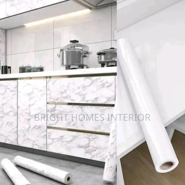 Marble White Contact Paper for Table Tops - main view