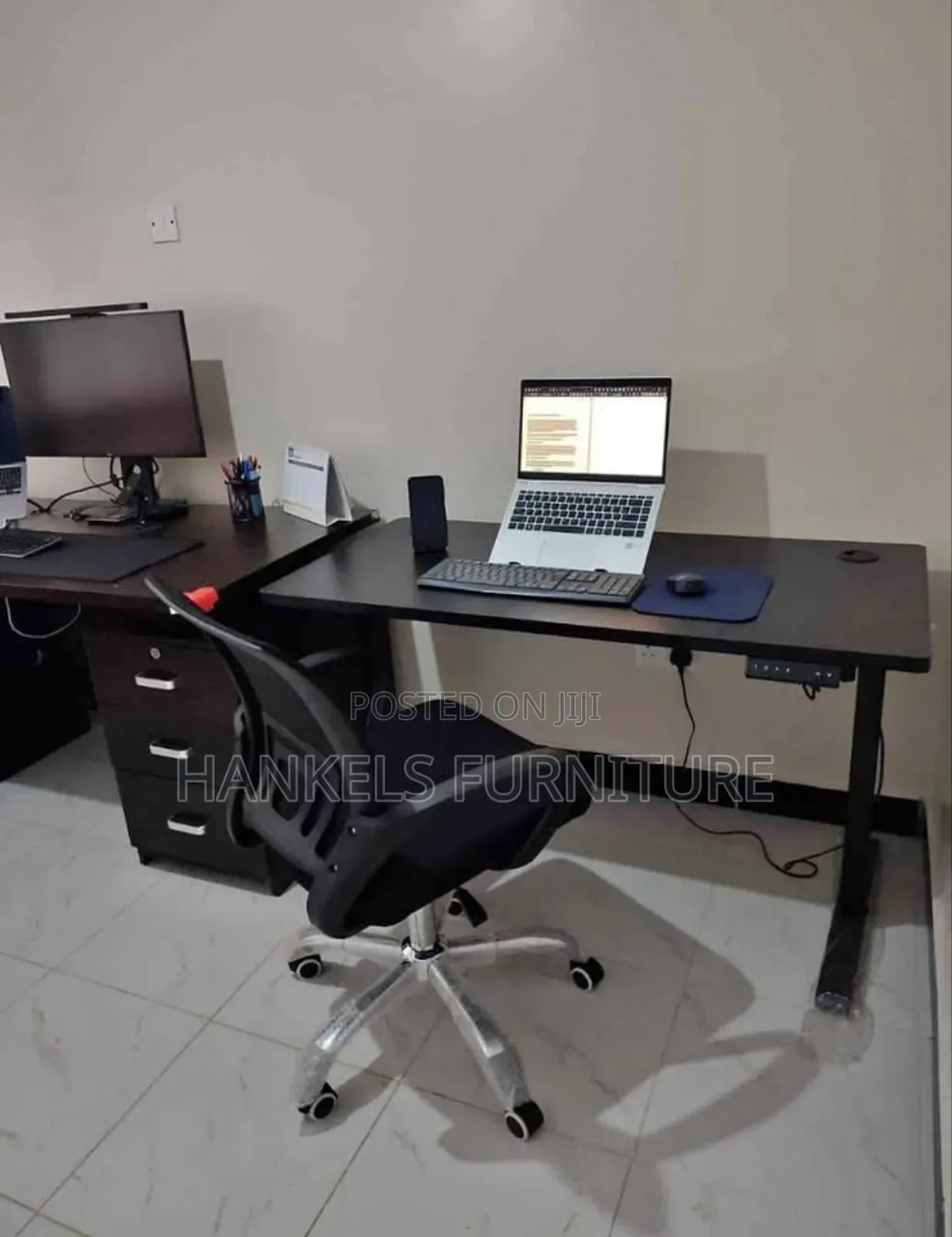 Electric Sit–Stand Desk With Strong Metal Frame