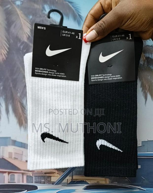 White and Black Nike Socks  Both Long and Short Available Quality - thumbnail 3