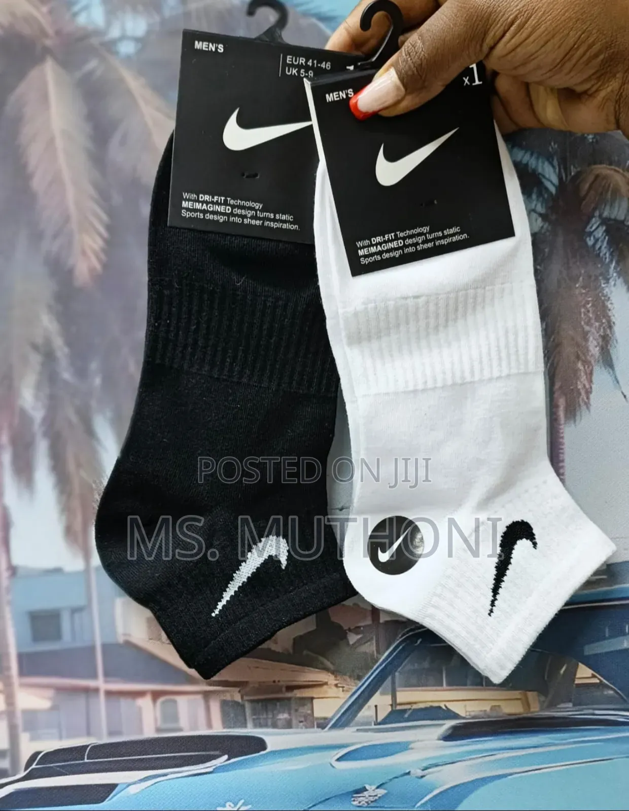 White and Black Nike Socks  Both Long and Short Available Quality