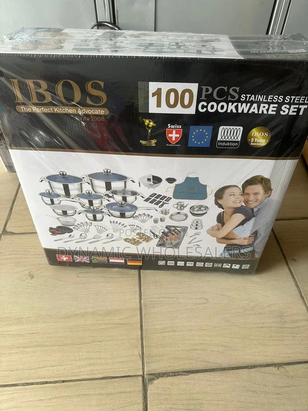 Ibos 100-Piece Stainless Steel Cookware Set