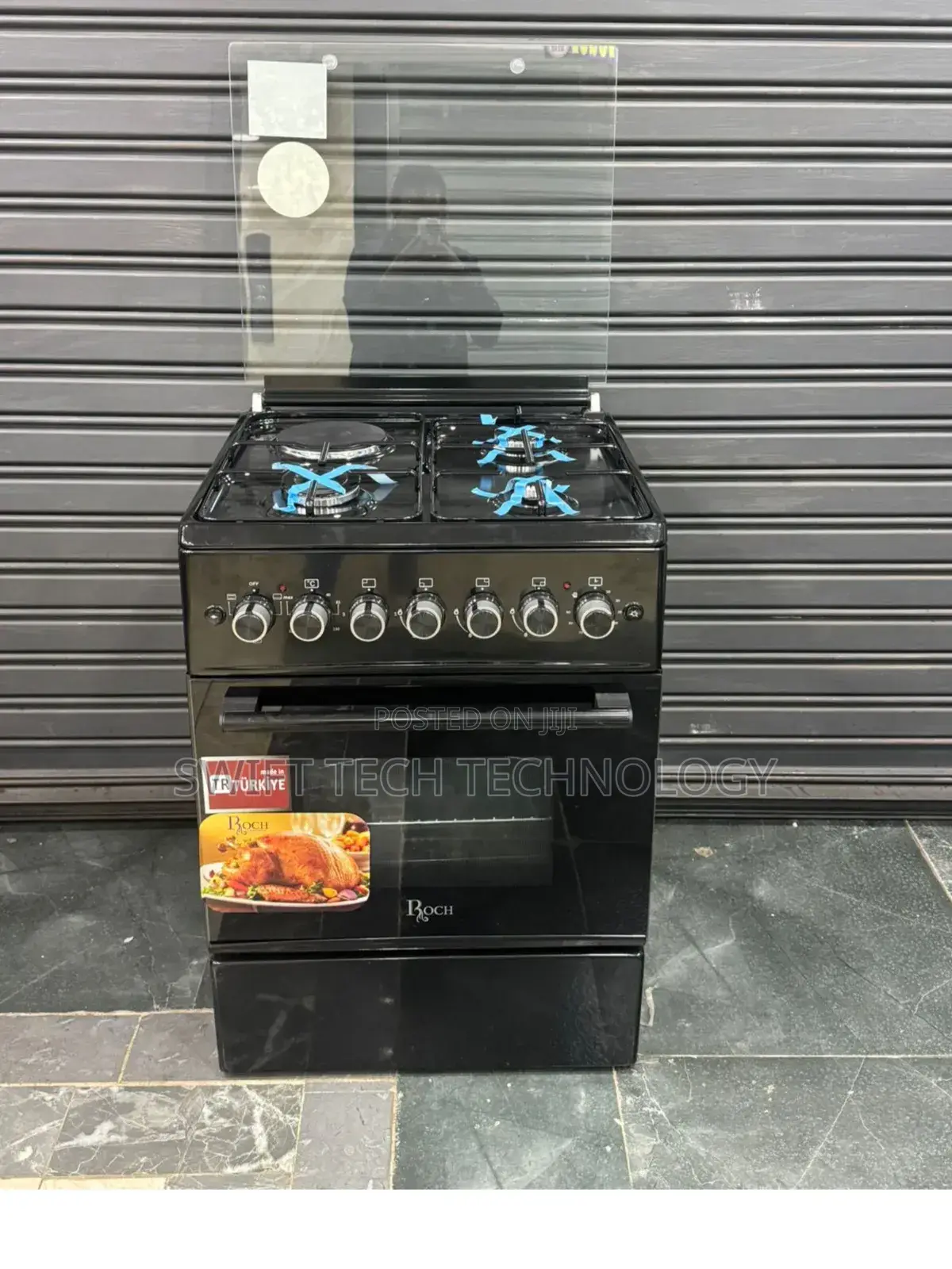 Standing Cooker Roch 60*60 Black 3gas+1 Electric